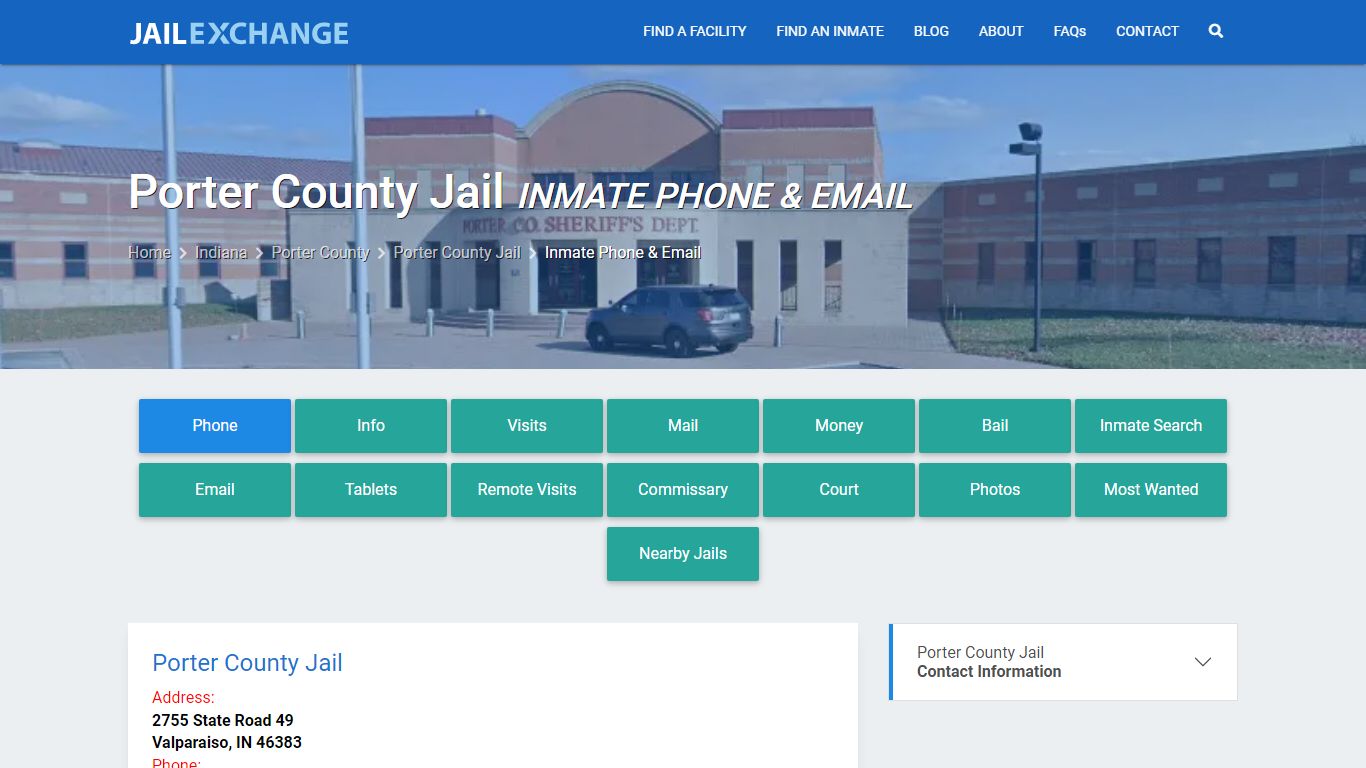 Inmate Phone - Porter County Jail, IN - Jail Exchange